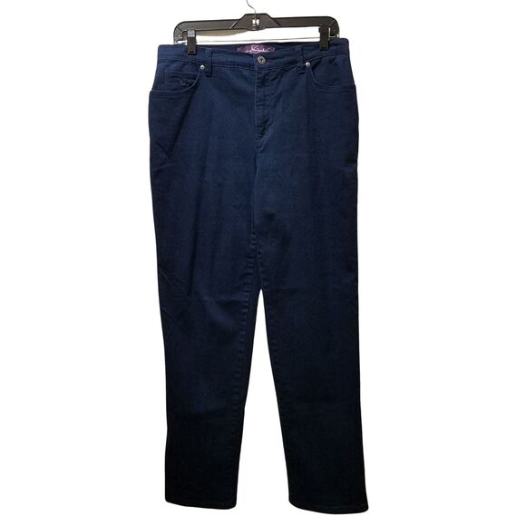 Gloria Vanderbilt Amanda Jeans Women's 12 Navy Blue Colored Blue Stretch 34x30.5 - Picture 1 of 4